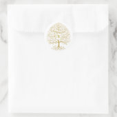 Luxus Tree of Life Gold Modernes Monogramm Runder Aufkleber (Tasche)