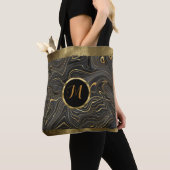 Luxus Trendy Black and Gold Imitate Agate Tasche (Von Nahem)