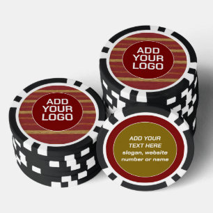 Luxus-Trendy-Burgunder-Gold-Leinen-Kollektion Pokerchips