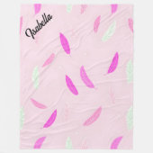 Luxus-Trendy-Feather-Boho-Kollektion Fleecedecke (Vorderseite)