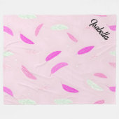 Luxus-Trendy-Feather-Boho-Kollektion Fleecedecke (Vorderseite (Horizontal))