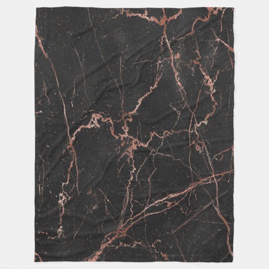 Luxus Trendy Marble Pink Black Fleecedecke (Vorderseite)