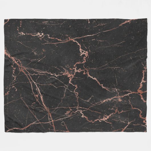 Luxus Trendy Marble Pink Black Fleecedecke (Vorderseite (Horizontal))