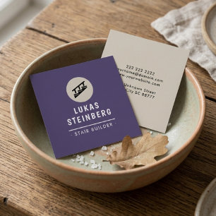 Luxus-Treppenbauer Schieferpflaume und warmer Stei Quadratische Visitenkarte