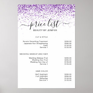 Luxus triefend Glitter lila Salon Poster