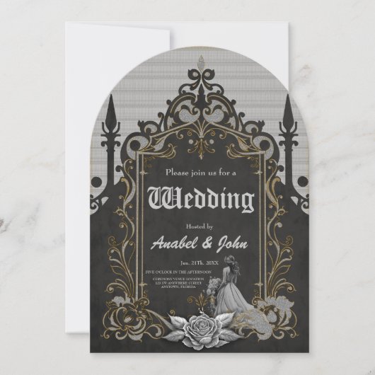 Luxus trifft Romantik Einladung (Vorderseite)