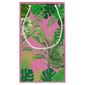 Luxus Tropical Moderne Boutique & Salon Pink Kleine Geschenktüte (Rückseite)