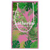Luxus Tropical Moderne Boutique & Salon Pink Kleine Geschenktüte (Vorderseite)