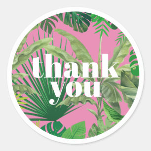 Luxus Tropical Moderne Boutique & Salon Pink Runder Aufkleber