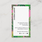 Luxus Tropical Moderne Boutique & Salon Pink Visitenkarte (Rückseite)