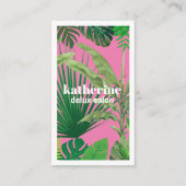 Luxus Tropical Moderne Boutique & Salon Pink Visitenkarte (Vorderseite)