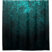Luxus Türkis Damask Duschvorhang (Vorderseite)
