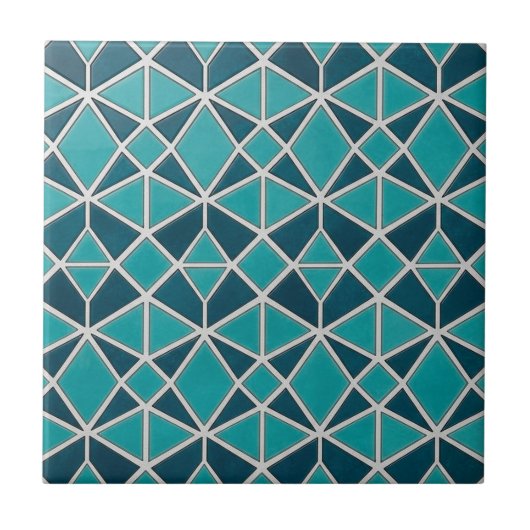 Luxus Türkis Geometrisches Diamant-Mosaik-Fliese Fliese (Vorderseite)