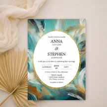 Luxus Türkis Gold Pinselstrich Hochzeit