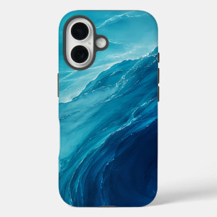 Luxus-Türkises Ozean-Fließen iPhone 16 Hülle