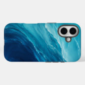 Luxus-Türkises Ozean-Fließen Case-Mate iPhone Hülle (Rückseite (Horizontal))