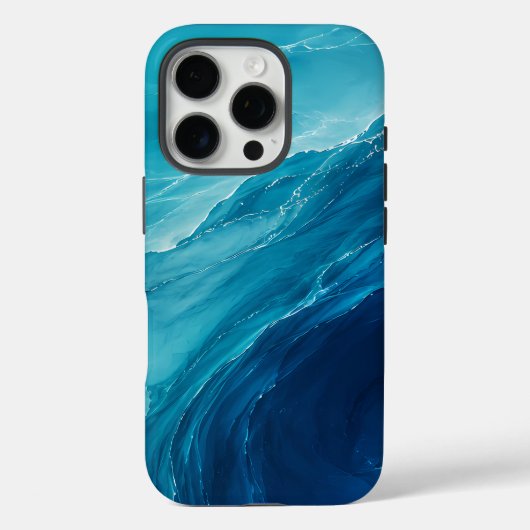 Luxus-Türkises Ozean-Fließen Case-Mate iPhone Hülle (Rückseite)