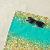 Luxus Turquoise Gold Glitzer Strandtuch (Beispiel)