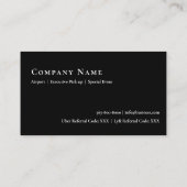 Luxus Uber Driver Car Service Business Card Visitenkarte (Rückseite)