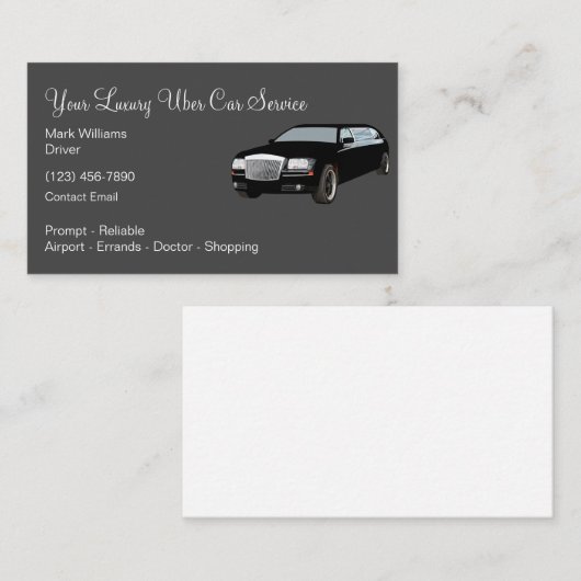 Luxus-Uber-Fahrerkarten Visitenkarte (Vorne/Hinten)