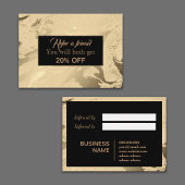 Luxus und eleganter Marmor in schwarz und gold Empfehlungskarte