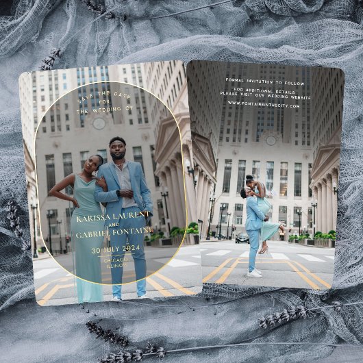 Luxus und Minimales Foto Save the Date Folieneinladung