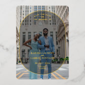 Luxus und Minimales Foto Save the Date Folieneinladung (Vorderseite)