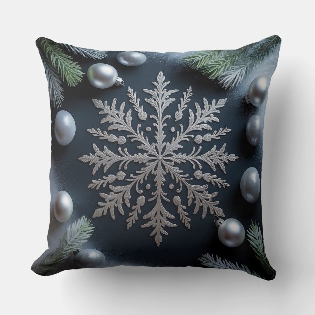 Luxus-Urlaubskatze - Snowflake Design Kissen (Vorderseite)