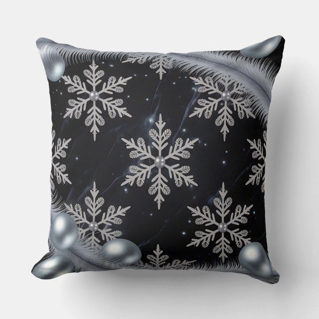 Luxus-Urlaubskatze - Snowflake Design Kissen (Vorderseite)