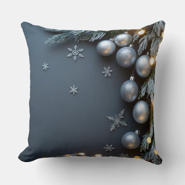 Luxus-Urlaubskatze - Snowflake Design Kissen (Vorderseite)