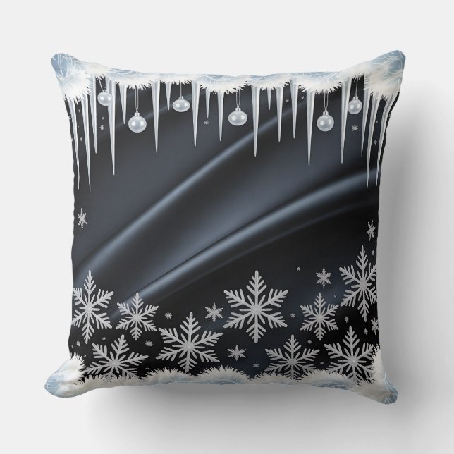 Luxus-Urlaubskatze - Snowflake Design Kissen (Vorderseite)
