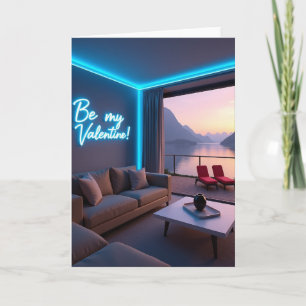 Luxus-Valentinskarte mit traumhafter Aussicht Karte