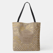 Luxus, Valentinstag, Goldene Blumen, Pixel   Tasche (Rückseite)