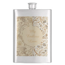 Luxus, Valentinstag, Liebliches Goldblumenmuster