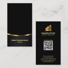 Luxus Vertikal Real Anwesen Agent Foto Black Gold Visitenkarte
