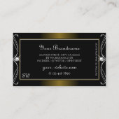 Luxus Verziert Black Golden Sparkle Jewels Monogra Visitenkarte (Rückseite)