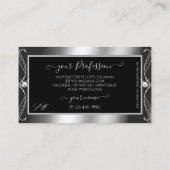 Luxus Verziert Black Silver Sparkle Jewels Monogra Visitenkarte (Rückseite)