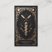 Luxus Vintage Barbier | Celestial Visitenkarte (Vorderseite)