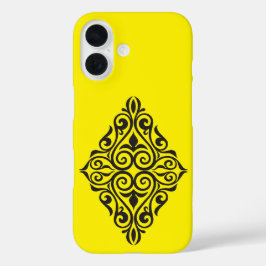 Luxus-Vintage-Blumenrahmen-Dekorationskunst iPhone 16 Hülle