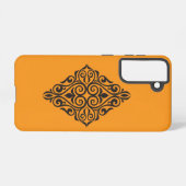 Luxus-Vintage-Blumenrahmen-Dekorationskunst Samsung Galaxy Hülle (Rückseite (Horizontal))