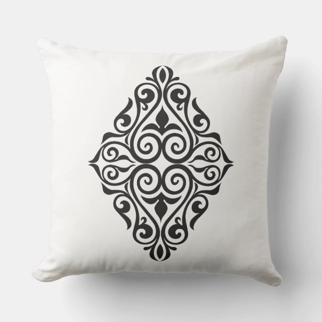 Luxus-Vintage-Blumenrahmen-Dekorative Kunst Kissen (Vorderseite)