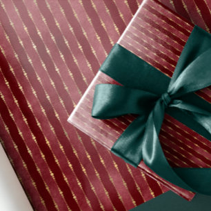 Luxus-Vintage-Dunkelrot-Goldstreifen Geschenkpapier