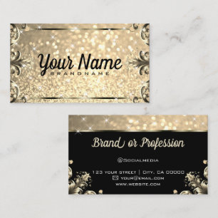Luxus-Vintage-Flourish-Glitter-Lichtsterne Visitenkarte