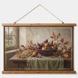 Luxus-Vintage-Herbst-Stillleben-Europäische Kunst Wandteppich Mit Holzrahmen
