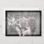 Luxus Vintage Hochzeit Blüh Vellum Effekt Dankeskarte (Vorderseite)