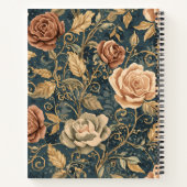 Luxus, Vintage, Rosengarten, blauer Hintergrund Notizblock (Rückseite)