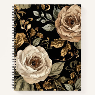 Luxus, Vintage, schöne Rosen blühen Notizblock