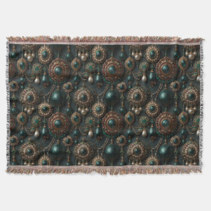 Luxus-Vintage-Smaragd- und Perlen-Schmuckmuster Decke