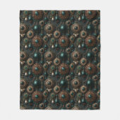 Luxus-Vintage-Smaragd- und Perlen-Schmuckmuster Fleecedecke (Vorderseite)