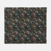 Luxus-Vintage-Smaragd- und Perlen-Schmuckmuster Fleecedecke (Vorderseite (Horizontal))